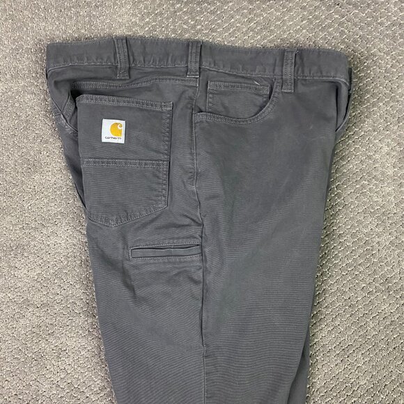 Carhartt Rugged Flex Relaxed Fit Canvas 5 Pocket Work Pants Men's 38 x 30 Gray - Picture 5 of 13